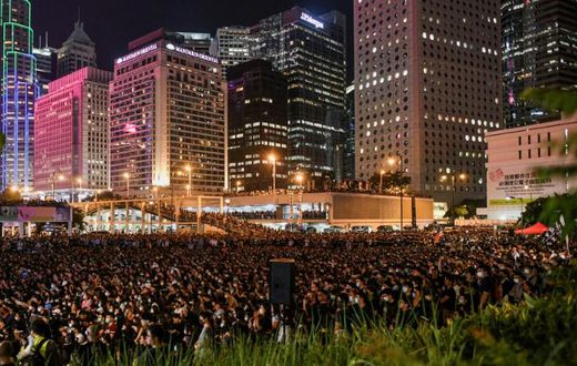Thousands packed into a square on Hong Kong's main island to hear from arrested activists