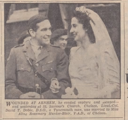 DT Dobie in British Army regalia at his wedding