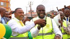 Nairobi Governor Johnson Sakaja with Deonysias Mwangi Waithira, the MCA for Githurai Ward