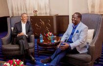 File image of former U.S. president Barack Obama with former Prime Minister the late Raila Odinga who died on Wednesday, October 15