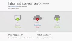 The message displayed during Cloudflare's outage