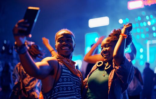 Young people partying
