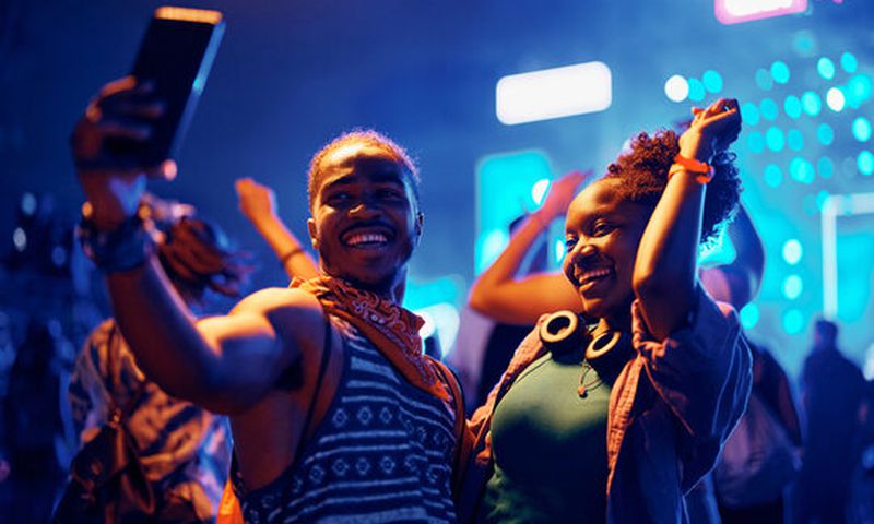 Young people partying