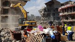One of the demolished buildings in Nyama Villa