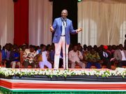 President William Ruto speaking during a church service at Cheptais Boys High School, Mt Elgon Constituency, Bungoma County on January 19, 2025