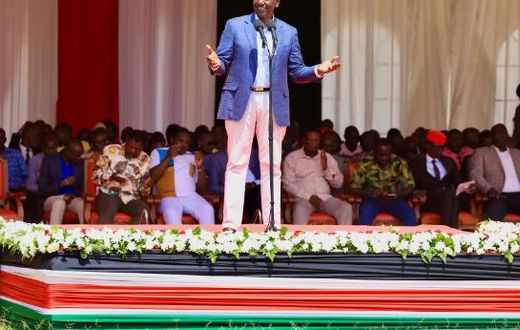 President William Ruto speaking during a church service at Cheptais Boys High School, Mt Elgon Constituency, Bungoma County on January 19, 2025
