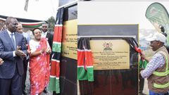 President Ruto launching Captain- Ndemi-Wanjohi-Kwa Matu-Geta-Kahuruko-Ndunyu Njeru road in 2018 and in 2023