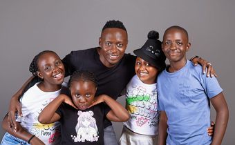 Oga Obinna with his 4 children