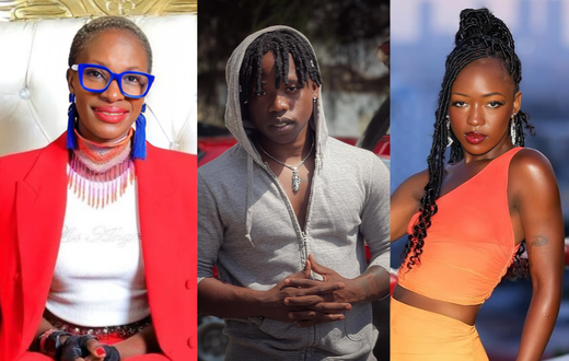 From left: TikToker Nyako, comedian Flaqo and Elsa Majimbo