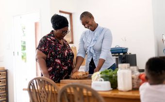 A mother and daughter-in-law hanging out together