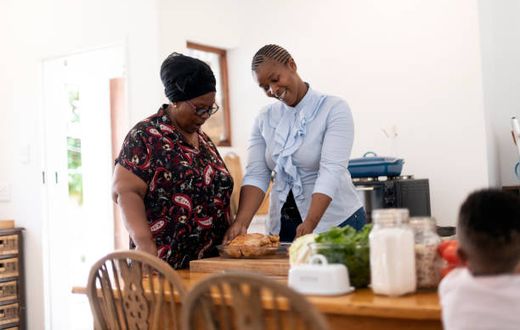 A mother and daughter-in-law hanging out together