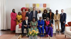 Shakira Wafula takes photo with the Dutchers of Netherlands in State House Nairobi on March 18, 2025