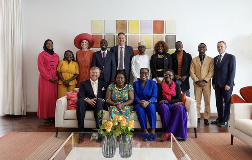 Shakira Wafula takes photo with the Dutchers of Netherlands in State House Nairobi on March 18, 2025