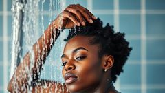 An-AI generated image depicting a woman having a shower
