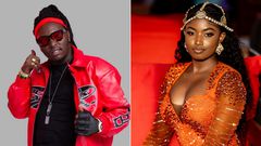 A collage of Shatta Bway and Claudia Naisabwa