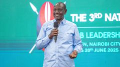 President William Ruto at the National Executive Retreat in Nairobi.