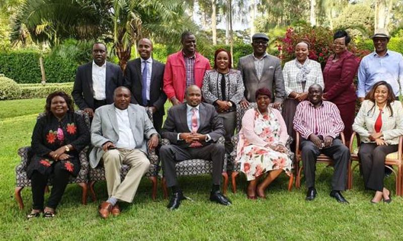 File image of a section of Tangatanga MPs at Mathira MP Rigathi Gachagua's home after President Uhuru Kenyatta’s meeting at Sagana State Lodge in Nyeri. Moses Kuria has announced that at least 200 MPs will meet in Naivasha tonight