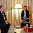 US Secretary of State Mike Pompeo (L) meets Egyptian President Abdul Fattah al-Sisi on the sidelines of an international conference on Libya in Berlin