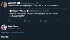 Babu Owino’s savage response to rapper Wangechi after raising DJ Evolve’s medical bill