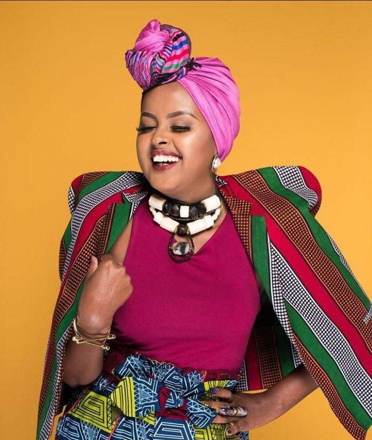Amina Abdi rocks a stylish head wrap