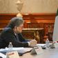 A photo released by the Mexican presidency shows President Andres Manuel Lopez Obrador (R) and US Attorney General Bill Barr during a meeting at the Palacio Nacional, in Mexico City on December 5, 2019