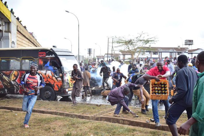 File image of a crowd at the scene of an accident where a beer truck overturned on 05 October 2019