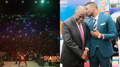 President John Magufuli calls Diamond  Platnumz in the middle of his show in Kigoma, lauds his form his hardworking spirit  (Video)
