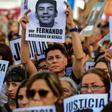 People demonstrate outside the Congress building in Buenos Aires to demand justice for the killers of 18-year-old Fernando Baez