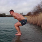 Watch This Bodybuilder Go Ice Swimming
