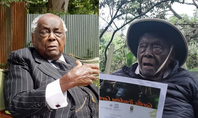 Kenyans react as former Attorney General Charles Njonjo marks 100th birthday tracking gorillas in Uganda's Mgahinga Gorilla National Park