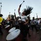 Hundreds of people, some playing musical instruments and others banging pots and pans, demonstrated on Thursday in the north of the capital Bogota