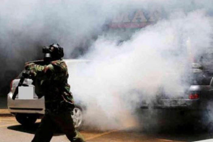 File image of police using teargas to disperse a crowd at a past event