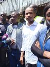Embakasi East MP Babu Owino arrives at the scene where 6-storey building collapsed in Tassia