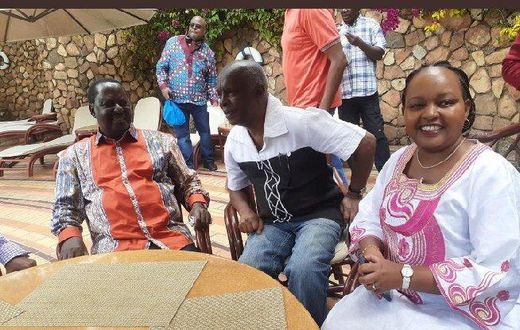 Raila Odinga with Governors Kivutha Kibwana and Anne Waiguru
