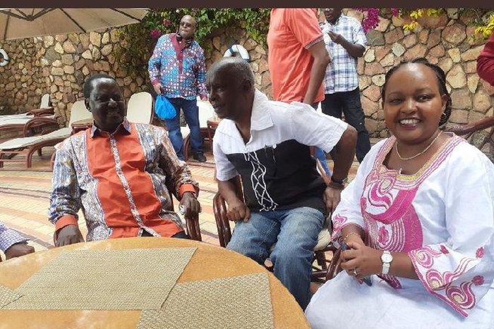 Raila Odinga with Governors Kivutha Kibwana and Anne Waiguru