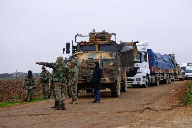 A convoy of Turkish armoured vehicles arrived Wednesday in the town of Binnish, northeast of Idlib city, in a new deployment