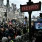 Protesters rallied outside city hall in Paris on Saturday, December 28, against the government's planned pension overhaul.