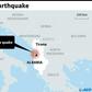 Map locating the epicentre of a 6.4-magnitude quake in Albania on Tuesday.