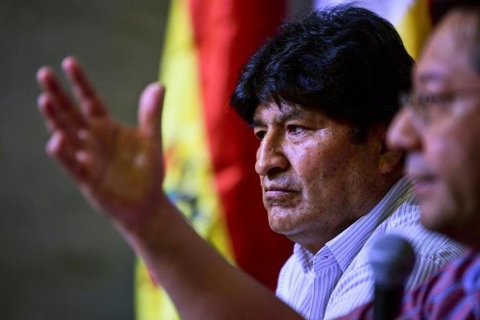 Evo Morales has been living in Argentina after resigning as Bolivia's president in November and fleeing; Morales is seen in a file image from January 27, 2020