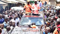 Raila Odinga and Imran Okoth enroute to The Kibra Confirmation Rally
