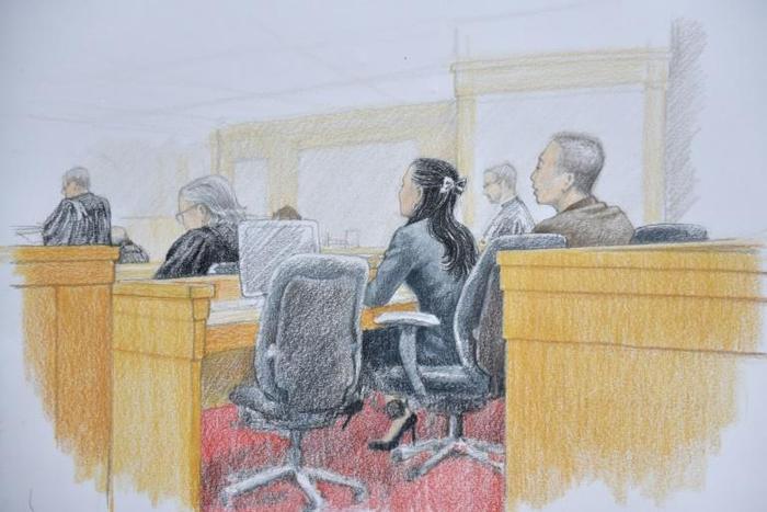 Huawei chief financial officer Meng Wanzhou at her extradition hearing in Vancouver