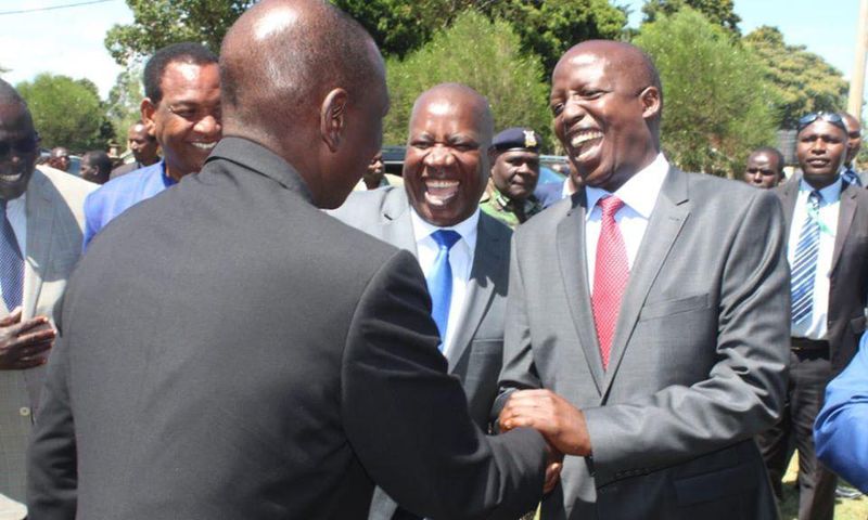 File image of Julius Melly welcoming DP Ruto at an event at Kapsabet Boys High School.