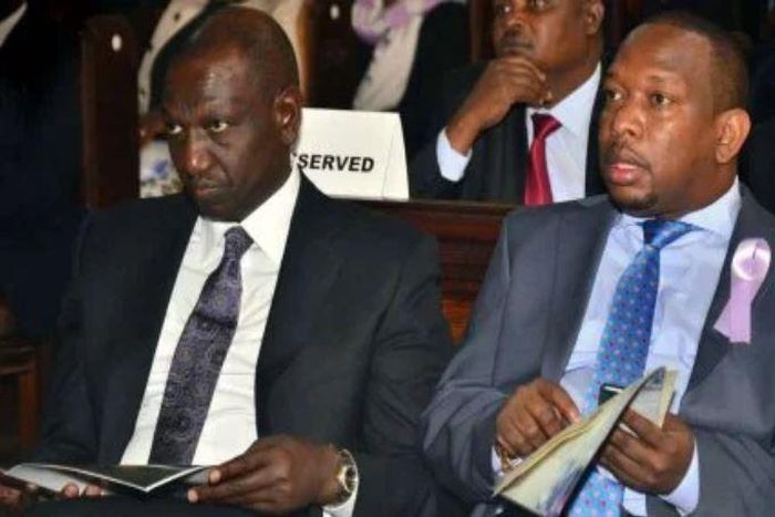 File image of DP Ruto with Nairobi Governor Mike Sono at a past event