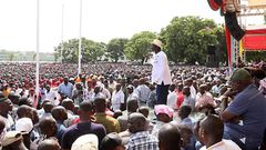 Raila Odinga at a past BBI rally