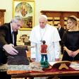 Francis and Fernandez, seen exchanging gifts, focused on social issues but most notably Argentina's debt woes ahead of a Vatican seminar on debt restructuring
