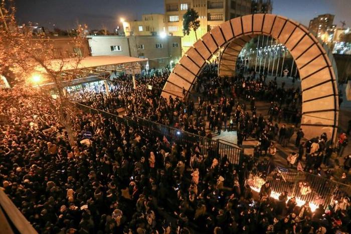 Iranians gathered in Tehran to honor those killed when the Ukraine International Airlines plane was shot down shortly after taking off