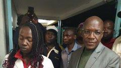Politicians Dr Boni Khalwale at Kakamega hospital following school stampede