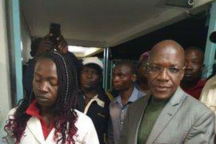Politicians Dr Boni Khalwale at Kakamega hospital following school stampede