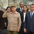 Cuban inister of the Revolutionary Armed Forces of Cuba, General Leopoldo Cintra Frias (L), is seen in January 2018 during the visit to Havana of then-Ethiopian president Mulatu Teshome Wirtu