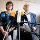 New leaders of Germany's Social Democratic Party (SPD) Norbert Walter-Borjans (R) and Saskia Esken will be formally confrmed at the party's congress